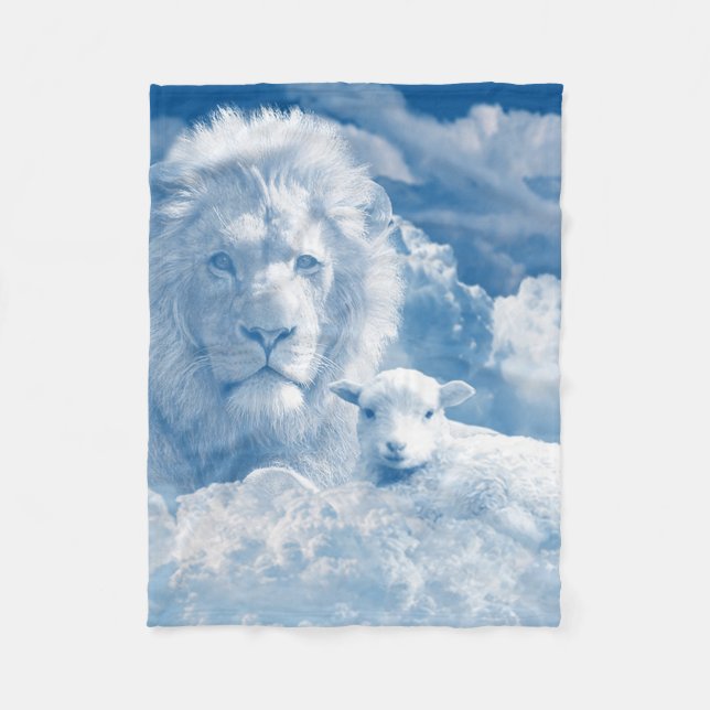 JESUS THE LAMB AND JESUS THE LION FLEECE BLANKET (Front)