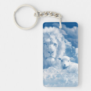 JESUS THE LAMB AND JESUS THE LION KEY RING