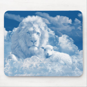 JESUS THE LAMB AND JESUS THE LION MOUSE MAT