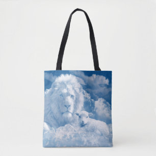 JESUS THE LAMB AND JESUS THE LION TOTE BAG