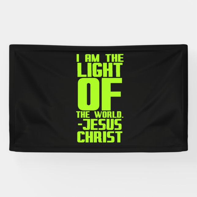Jesus the light of the world Bible quote Christian Banner (Horizontal)