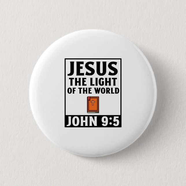 Jesus the light of the world christian faith relig 6 cm round badge (Front)