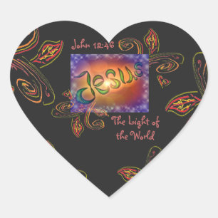 Jesus The Light of the World  Heart Sticker
