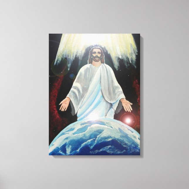 Jesus, the light of the world wrapped canvas art (Front)