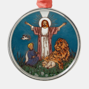 Jesus the Lion and the Lamb Metal Tree Decoration