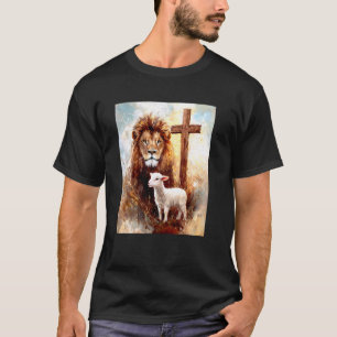 Jesus the Lion Lamb the Cross Catholic Christian T-Shirt