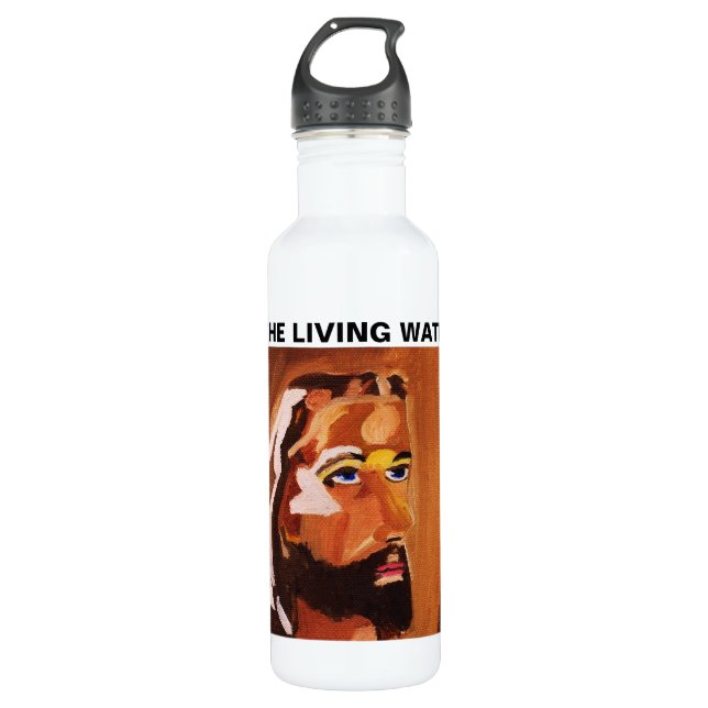 JESUS THE LIVING WATER water bottle (Front)