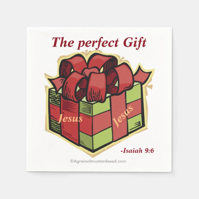 Jesus The perfect Gift Christmas Napkin (Front)