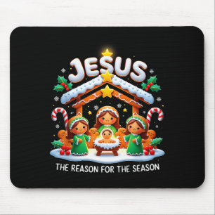 Jesus The Reason For Season Gingerbread Christmas Mouse Mat
