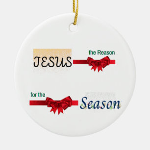 Jesus the reason for the season ceramic tree decoration