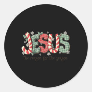 Jesus The Reason For The Season Christian Christma Classic Round Sticker