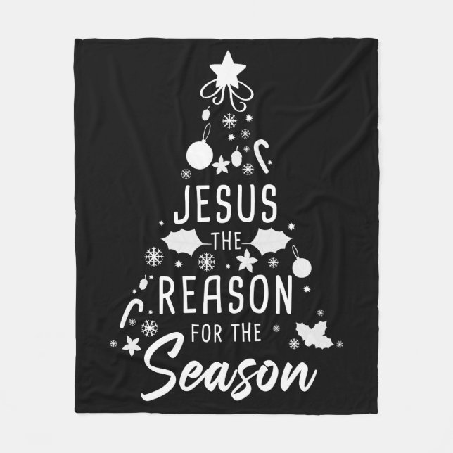 Jesus The Reason For The Season – Christmas Faith  Fleece Blanket (Front)