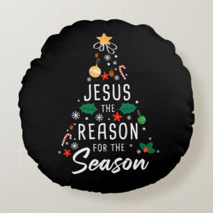 Jesus The Reason For The Season – Christmas Faith Round Cushion