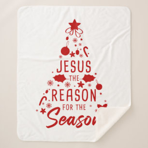 Jesus The Reason For The Season – Christmas Faith  Sherpa Blanket