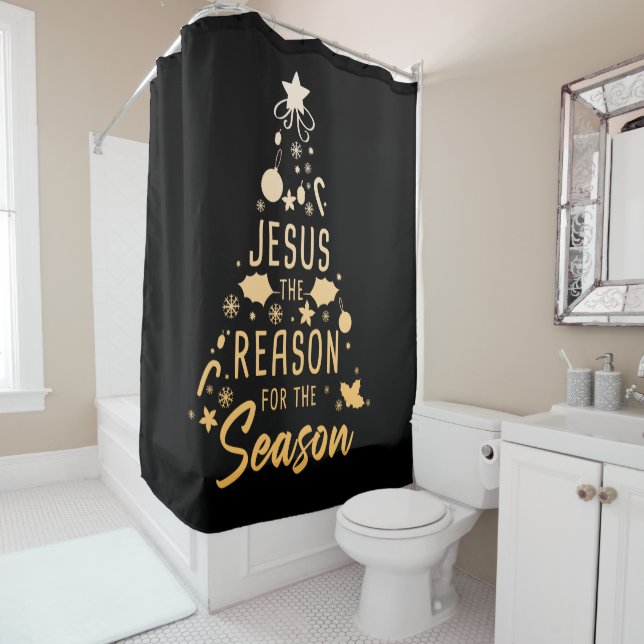 Jesus The Reason For The Season – Christmas Faith  Shower Curtain (In Situ)