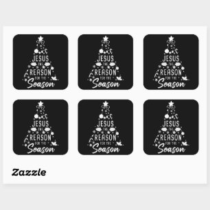 Jesus The Reason For The Season – Christmas Faith Square Sticker