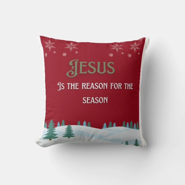 Jesus the reason for the season throw pillow  (Front)