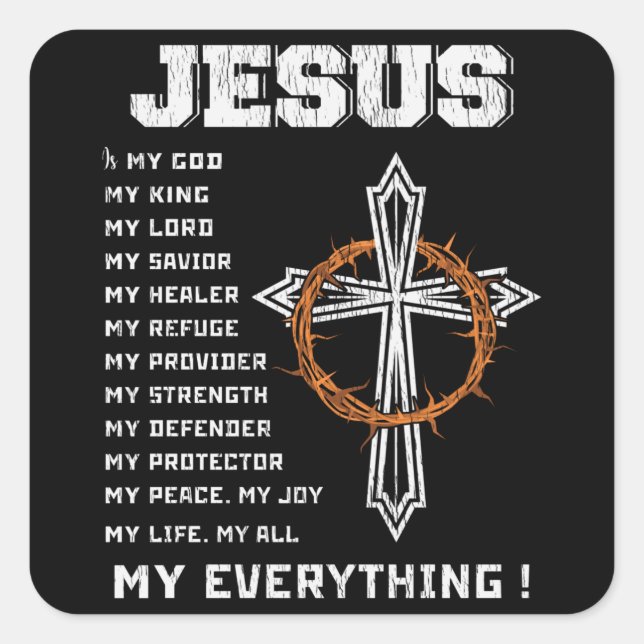 Jesus The Reason The Season Christian Christmas Square Sticker (Front)