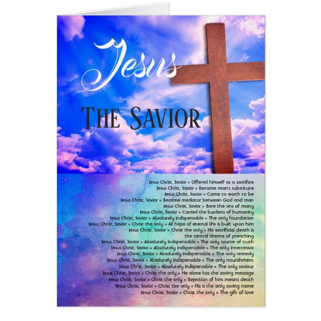 Jesus the Savior, Beautiful Christian card (Front)