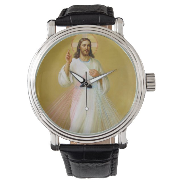 Jesus the Saviour Blessing Catholic Artwork Watch (Front)