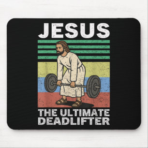 Jesus The Ultimate Deadlifter Christian Cross God Mouse Mat