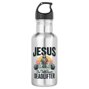 Jesus The Ultimate Deadlifter Vintage 532 Ml Water Bottle