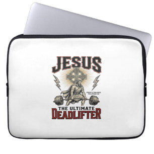 Jesus The Ultimate Deadlifter Vintage Christian Sh Laptop Sleeve