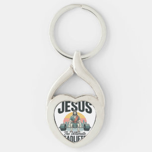 Jesus The Ultimate Deadlifter Vintage Key Ring