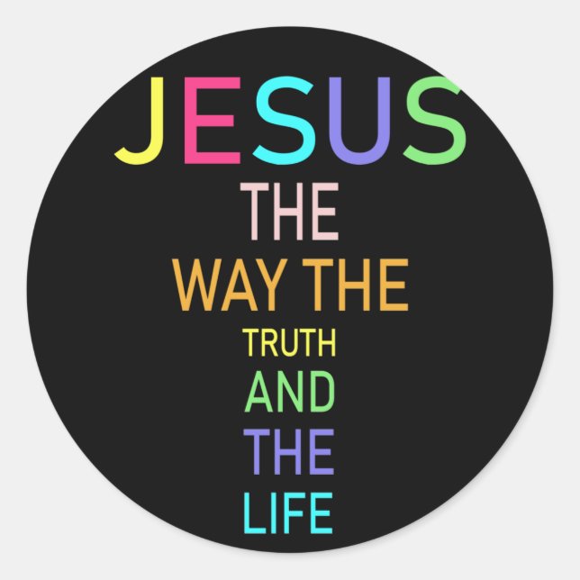 Jesus The Way The Truth And The Life Faith Classic Round Sticker (Front)