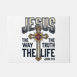 Jesus The Way The Truth The Life Christian Shirt Doormat
