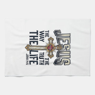 Jesus The Way The Truth The Life Christian Shirt Tea Towel