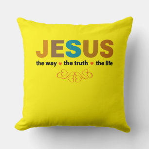 JESUS. THE WAY, THE TRUTH, THE LIFE. CUSHION
