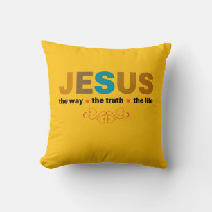JESUS. THE WAY, THE TRUTH, THE LIFE. CUSHION