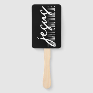 Jesus The Way The Truth The Life Hand Fan