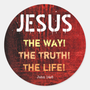 Jesus The Way The Truth The Life John 14:6 Classic Round Sticker