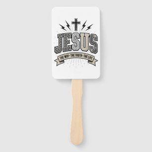 Jesus The Way The Truth The Life Vintage Christian Hand Fan