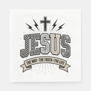Jesus The Way The Truth The Life Vintage Christian Napkin