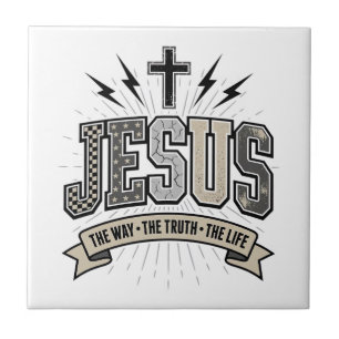Jesus The Way The Truth The Life Vintage Christian Tile