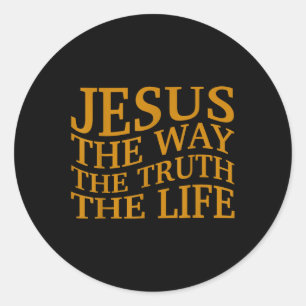 Jesus The Way-truth-life Christian Toddler God Bro Classic Round Sticker