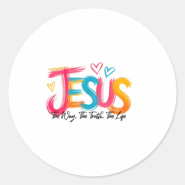 Jesus - The Way, Truth, Life  Classic Round Sticker (Front)