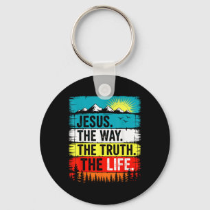 Jesus The Way Truth Life Faith Bible Verse Christi Key Ring