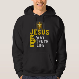 Jesus The Way Truth Life John 146 Christian Bible Hoodie