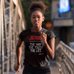 Jesus The Way Truth Life John 14:6 Bible Scripture Tri-Blend Shirt