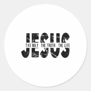Jesus The Way Truth Life Women Men Kids Christian  Classic Round Sticker