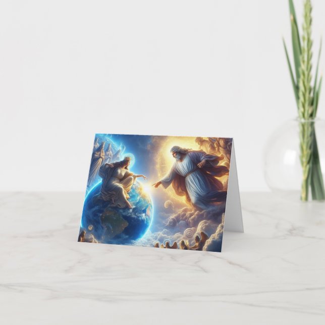 Jesus The Woman Touching God's Hand Card (Front)