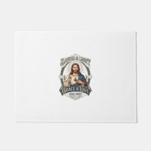 Jesus Thrift Store Vintage Hunting Graphic Tee Chr Doormat