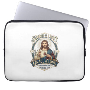Jesus Thrift Store Vintage Hunting Graphic Tee Chr Laptop Sleeve