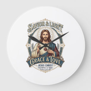 Jesus Thrift Store Vintage Hunting Graphic Tee Chr Large Clock