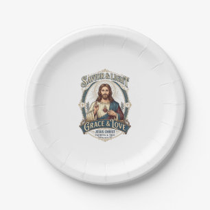 Jesus Thrift Store Vintage Hunting Graphic Tee Chr Paper Plate