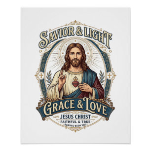 Jesus Thrift Store Vintage Hunting Graphic Tee Chr Poster